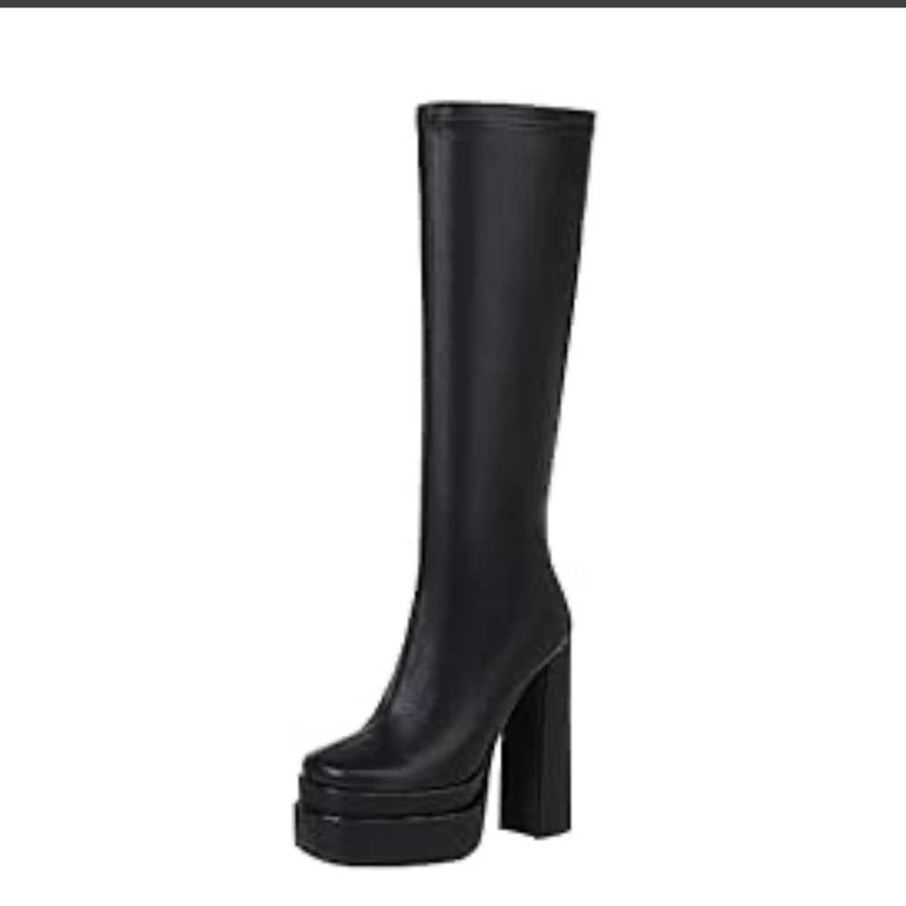 platform boots knee high